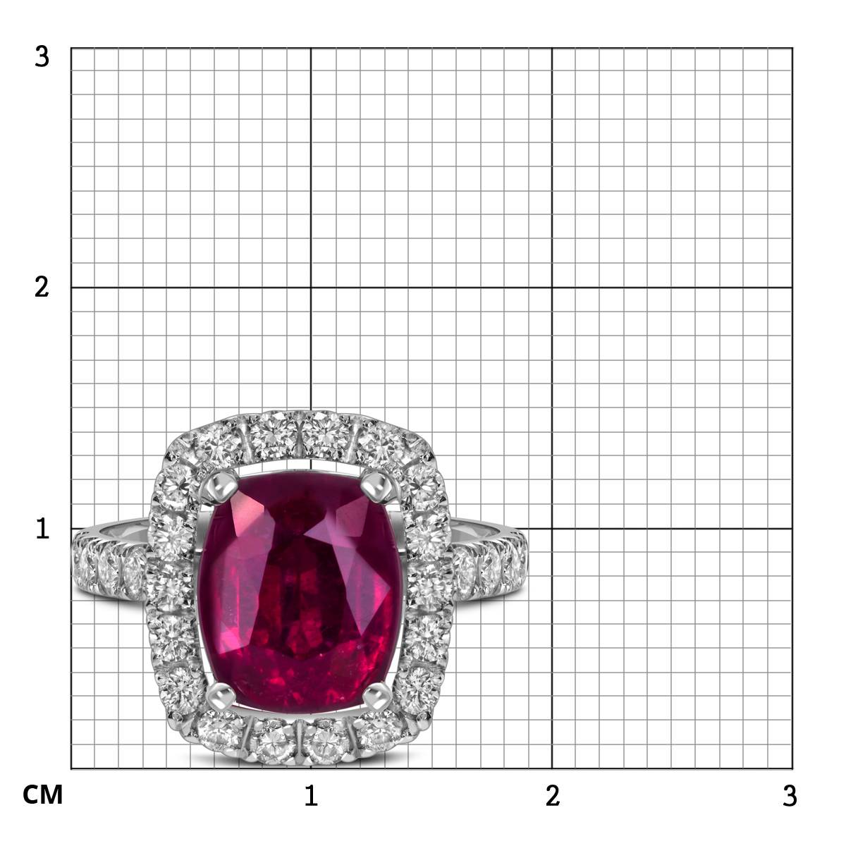 Кольцо из белого золота с бриллиантами и турмалином (059454)