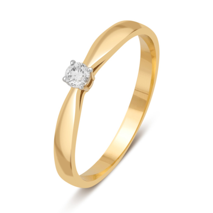 Помолвочное кольцо из жёлтого золота с бриллиантом (032731)