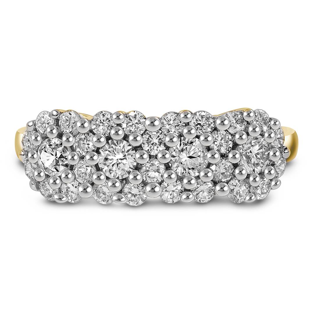 Кольцо из жёлтого золота с бриллиантами (051969)