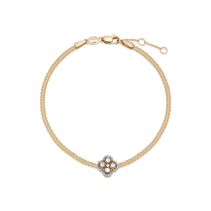 Браслет из красного золота с бриллиантами (054015)