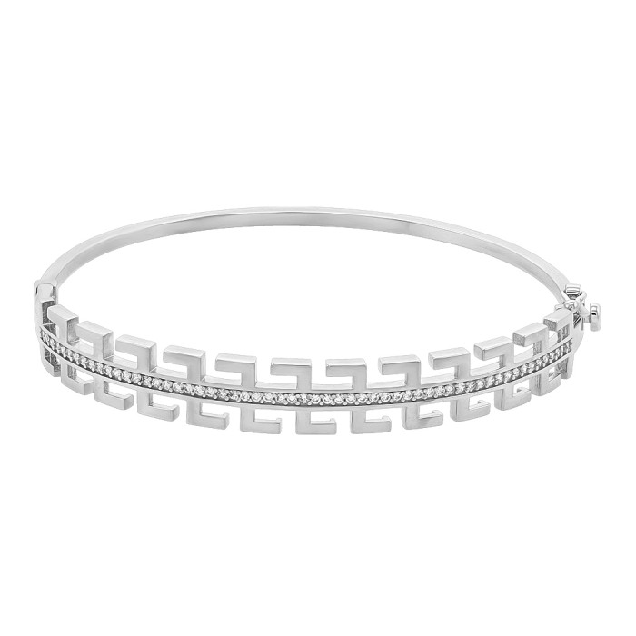 Браслет из белого золота с фианитами (054229)