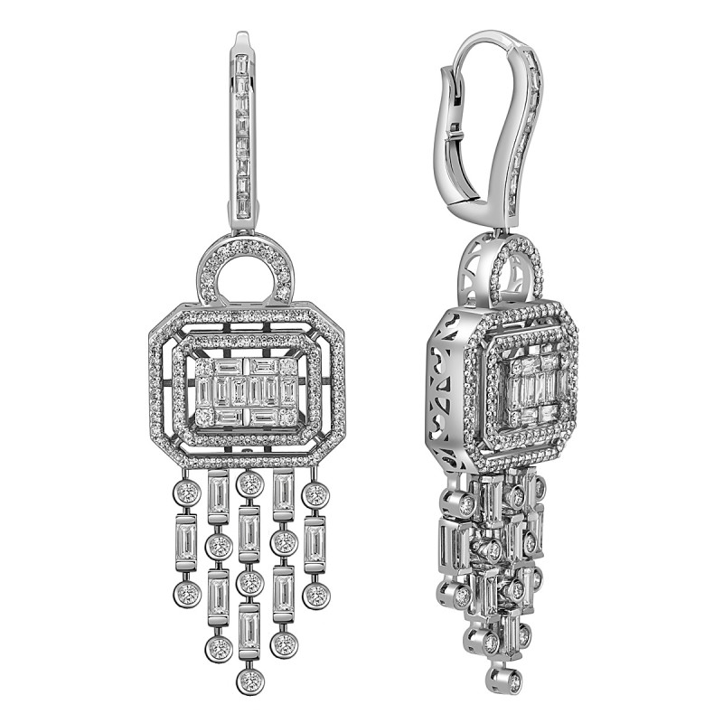 Серьги из белого золота с бриллиантами (051973)