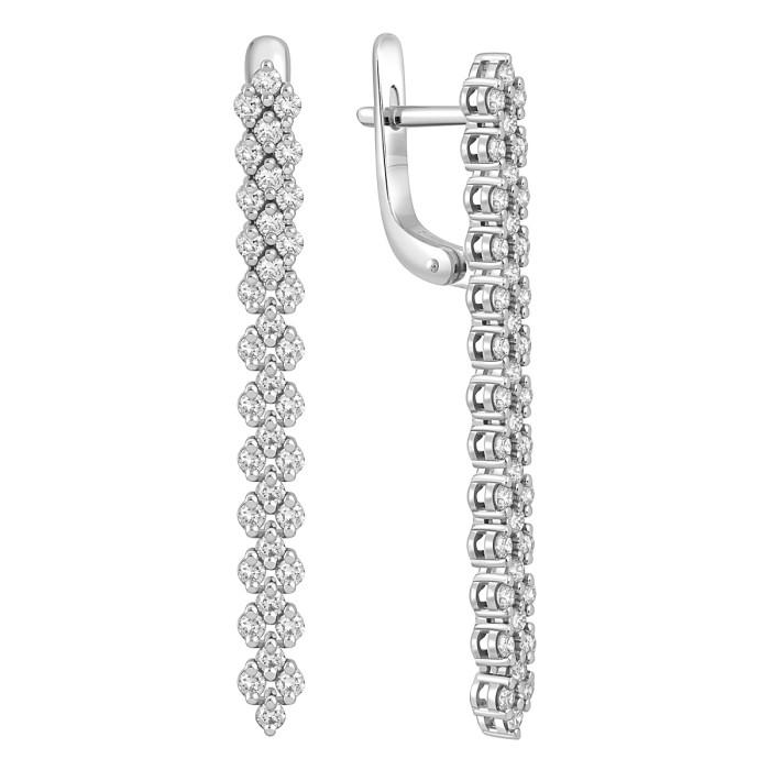 Серьги из белого золота с бриллиантами (046461)