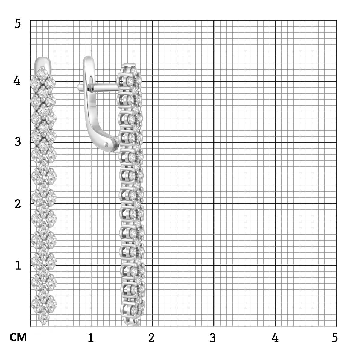 Серьги из белого золота с бриллиантами (046461)