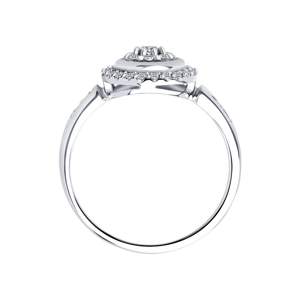 Кольцо из белого золота с бриллиантами (048025)