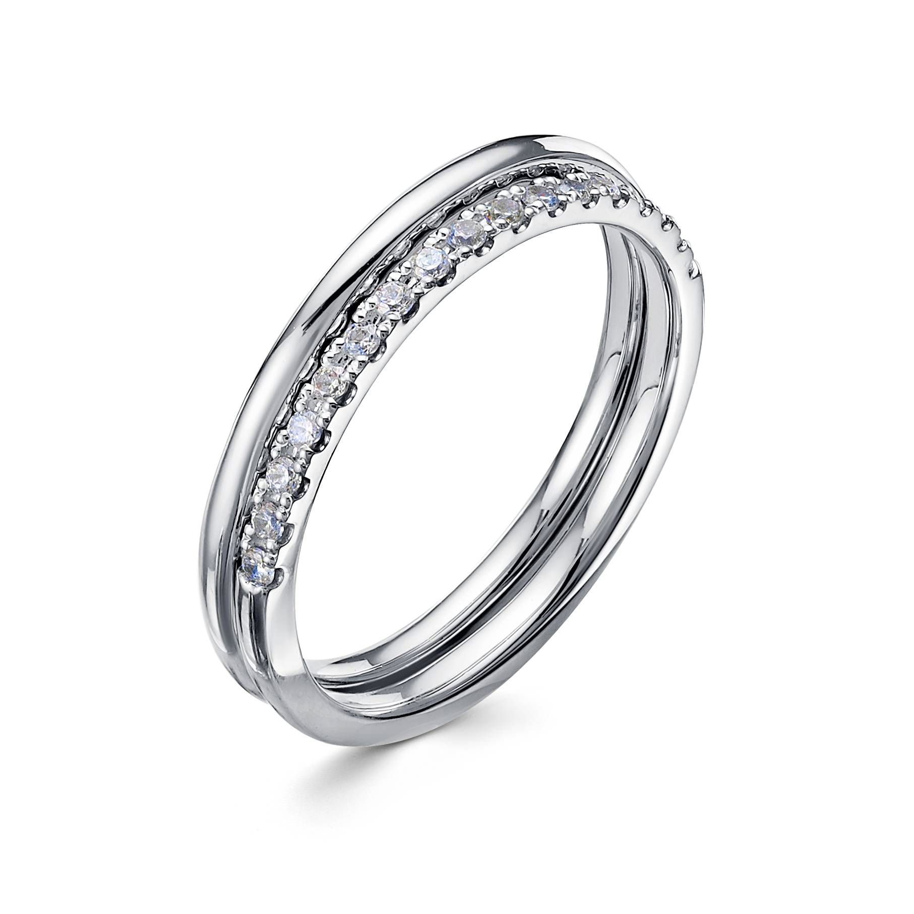 Кольцо из белого золота с бриллиантами (054191)