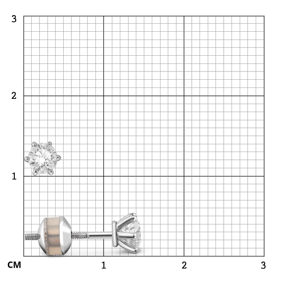 Пусеты из белого золота с бриллиантами (035527)