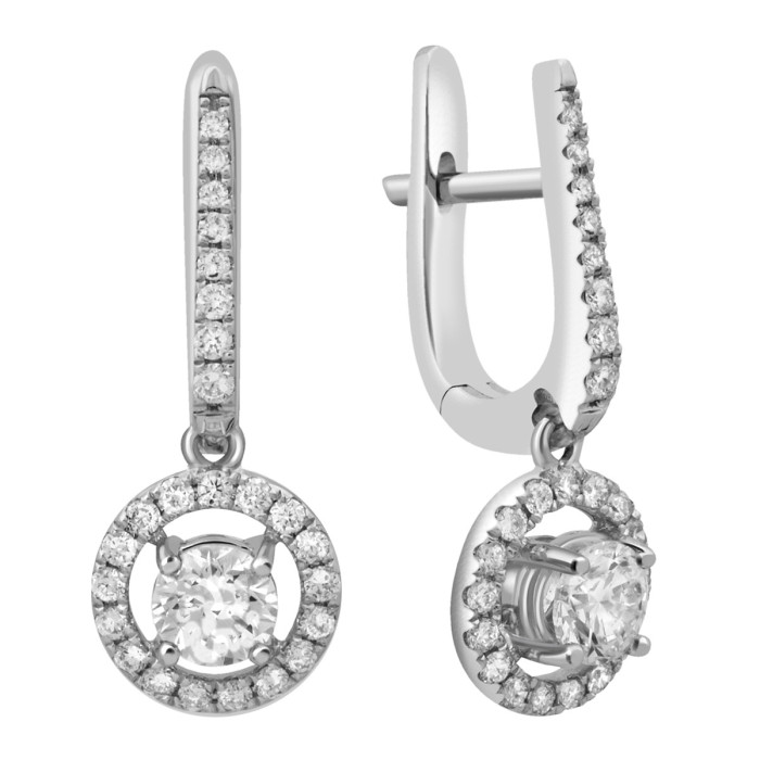 Серьги из белого золота с бриллиантами (027990)