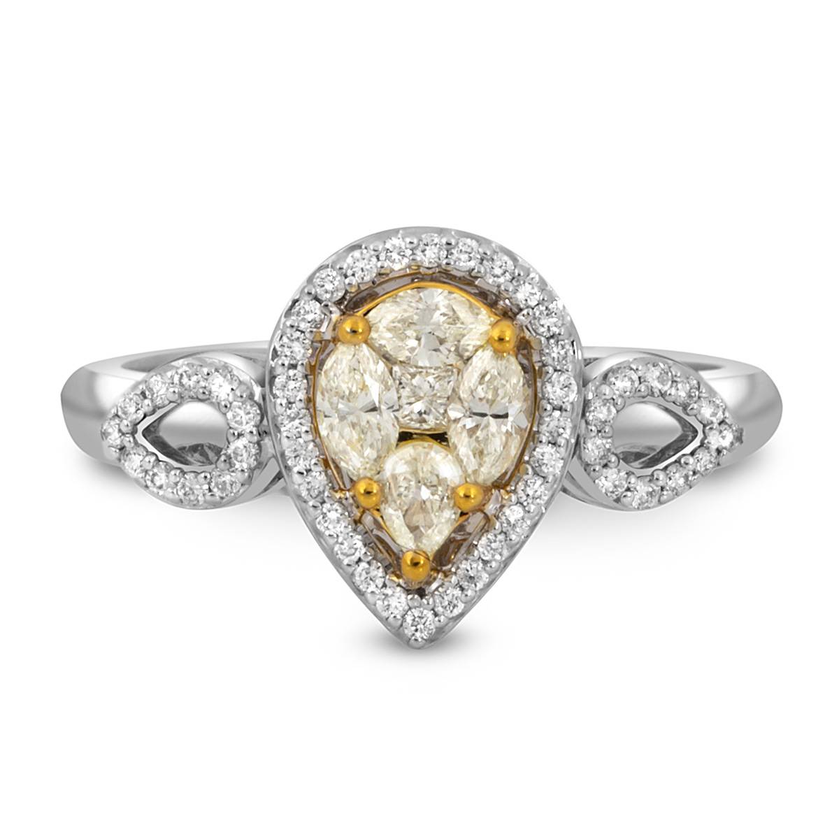 Кольцо из комбинированного золота с бриллиантами (043656)