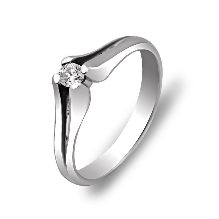 Помолвочное кольцо из белого золота с бриллиантом (023395)