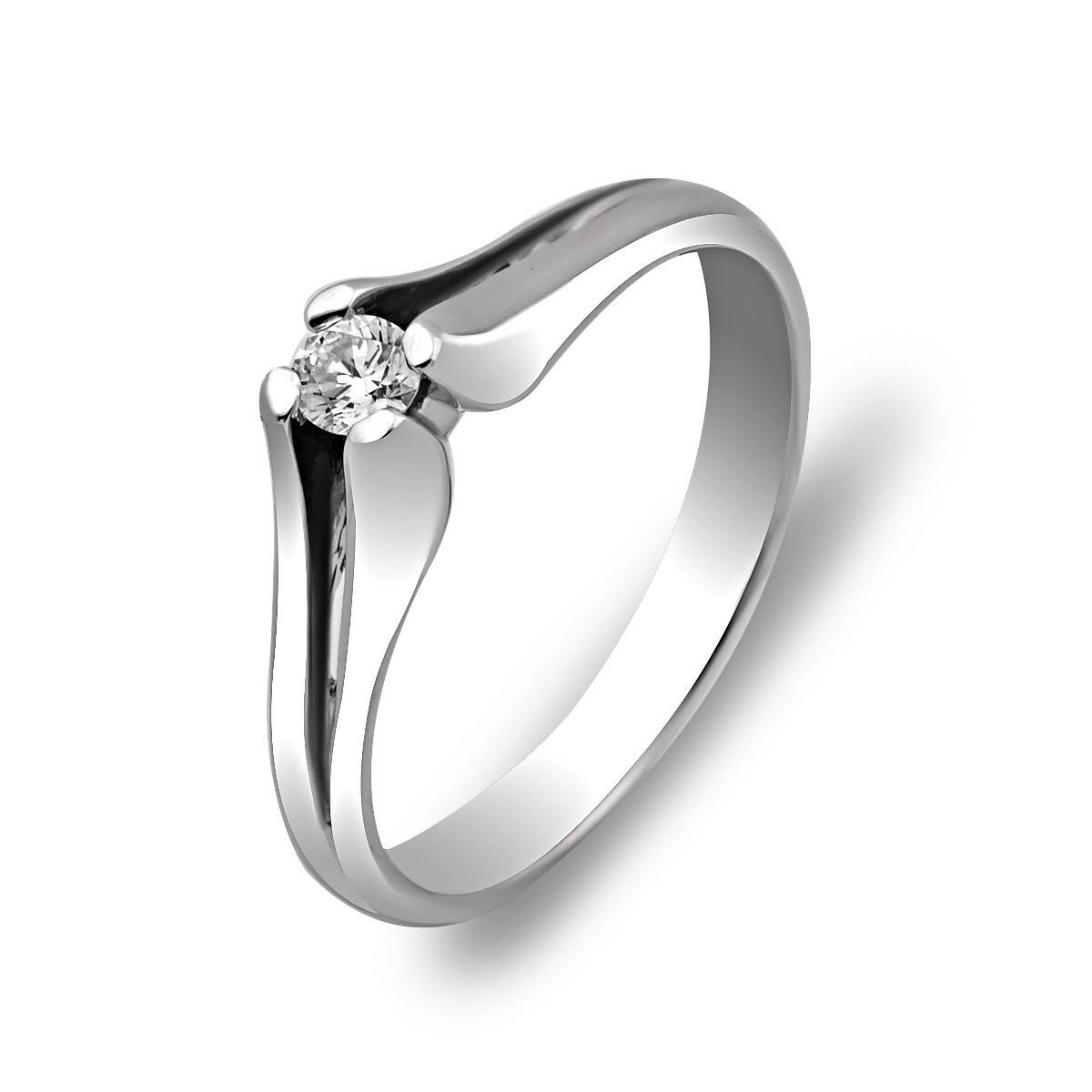 Помолвочное кольцо из белого золота с бриллиантом (023395)