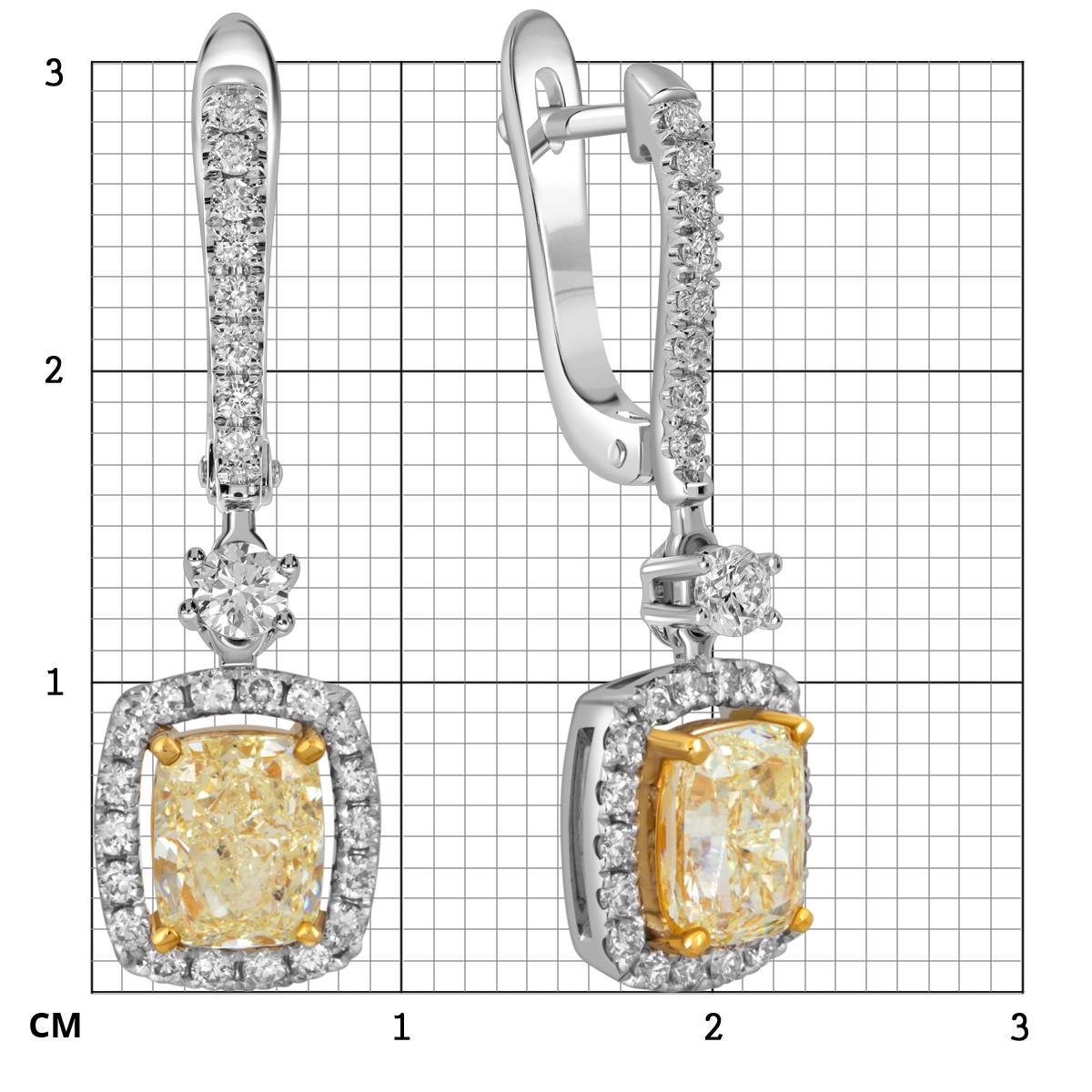 Серьги из белого золота с бриллиантами (052375)