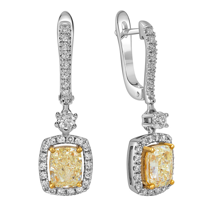 Серьги из белого золота с бриллиантами (052375)