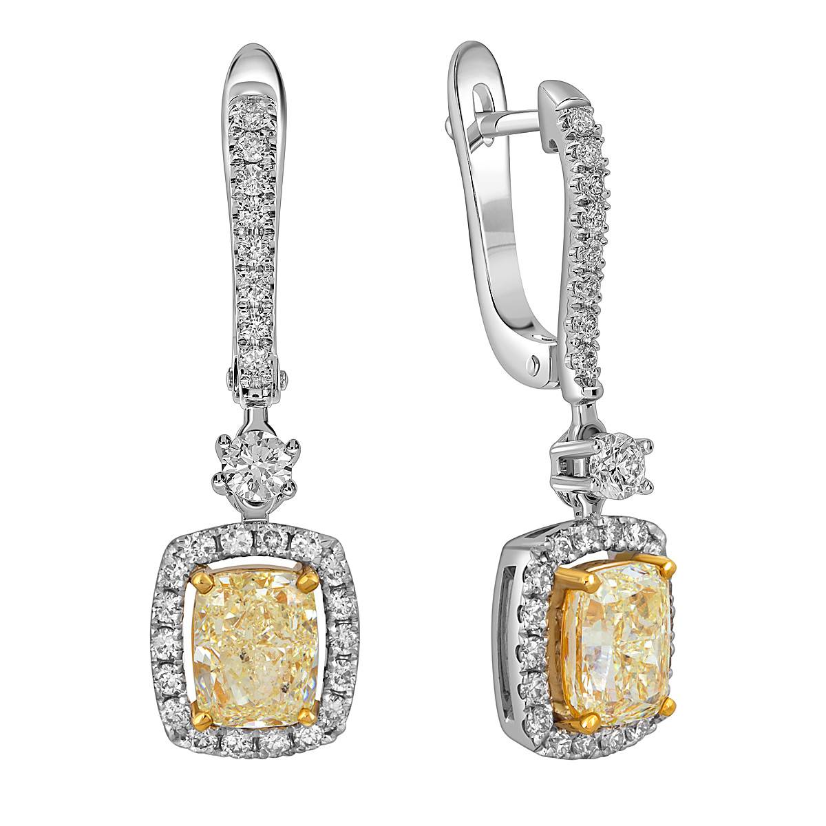 Серьги из белого золота с бриллиантами (052375)