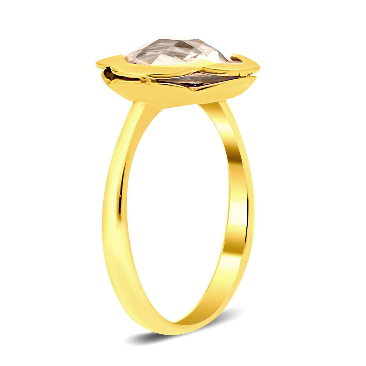 Кольцо из жёлтого золота с бесцветным топазом (032130)