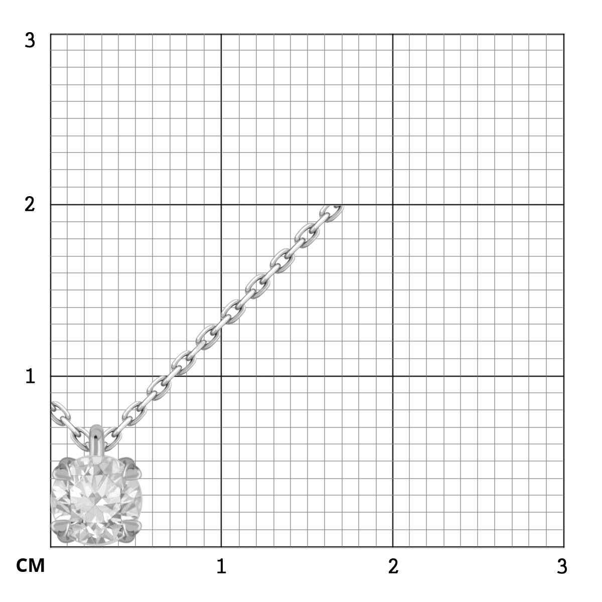 Колье из белого золота с бриллиантом (049564)