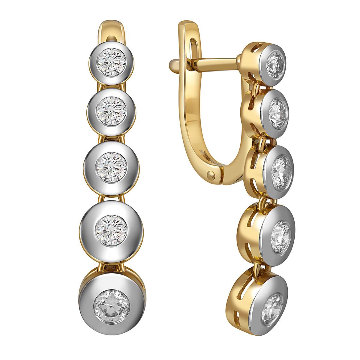 Серьги из жёлтого золота с бриллиантами (052916)