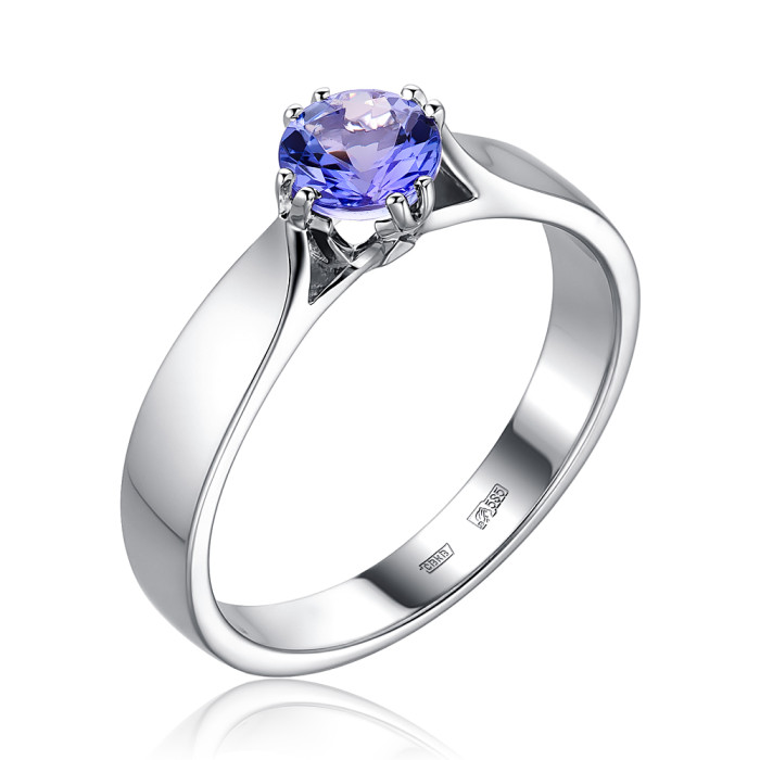 Помолвочное кольцо из белого золота с танзанитом (053051)