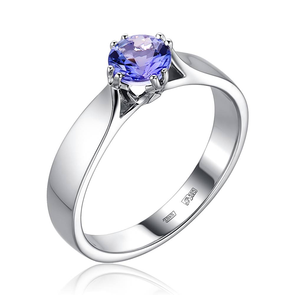 Помолвочное кольцо из белого золота с танзанитом (053051)