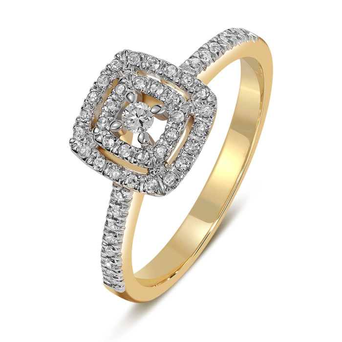 Кольцо из комбинированного золота с бриллиантами (039637)