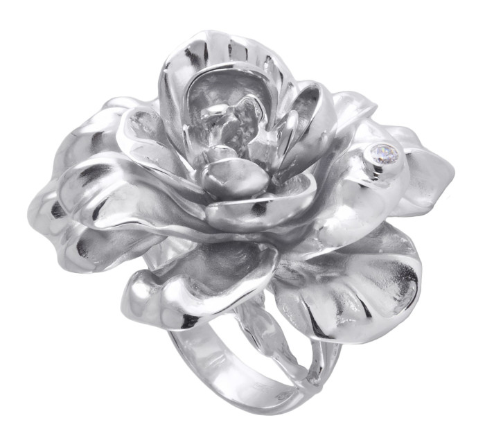 Кольцо из серебра с фианитом (027239)