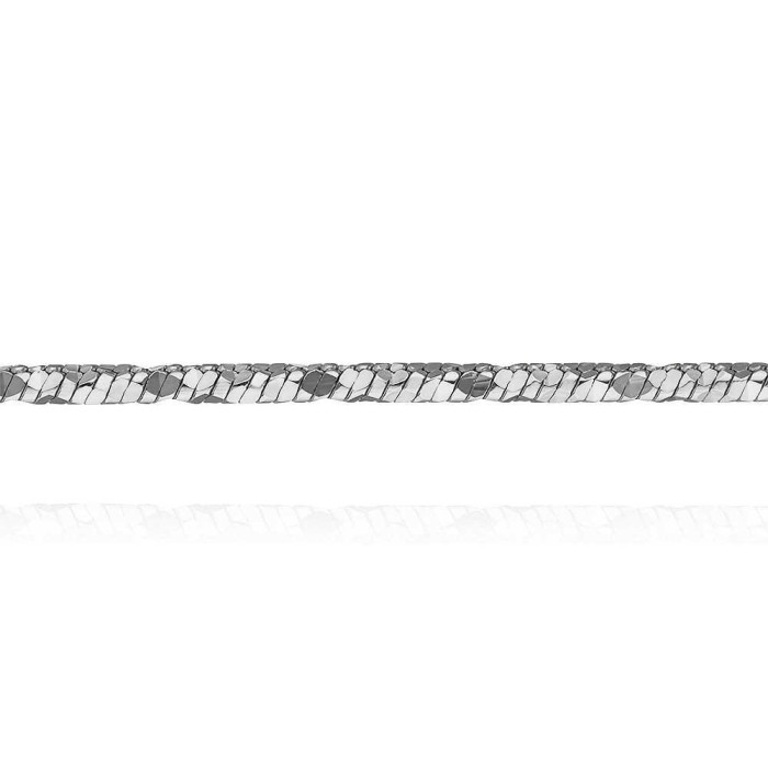 Цепь из белого золота, плетение Шнурок (047320)