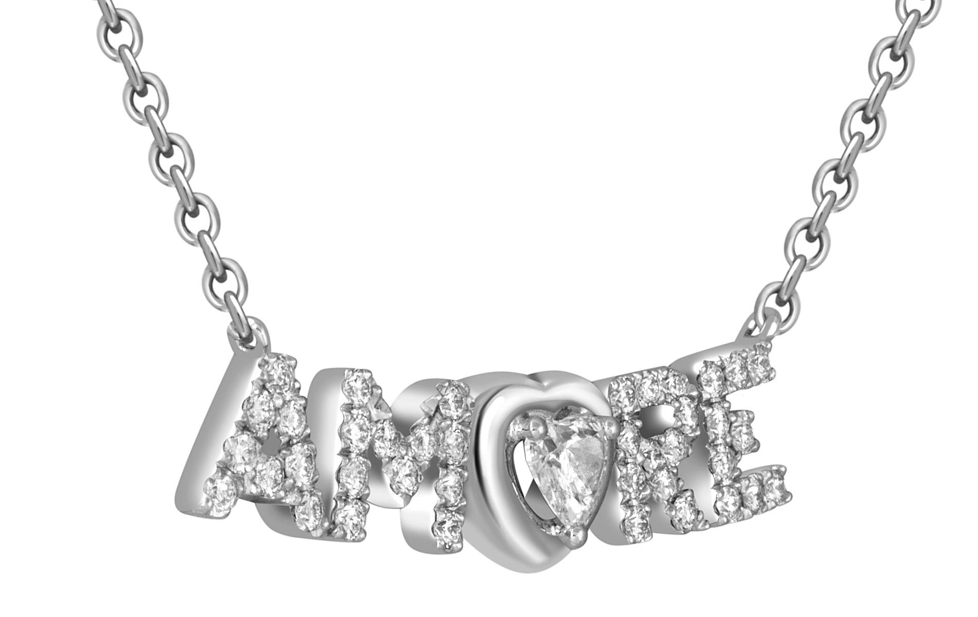 Колье из белого золота с бриллиантами 