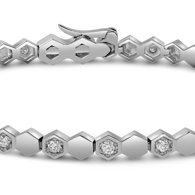 Браслет из белого золота с бриллиантами (055517)