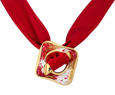 Колье из серебра с эмалью и шёлком &quot;Graziella&quot; (044254)