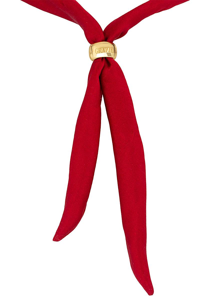 Колье из серебра с эмалью и шёлком 