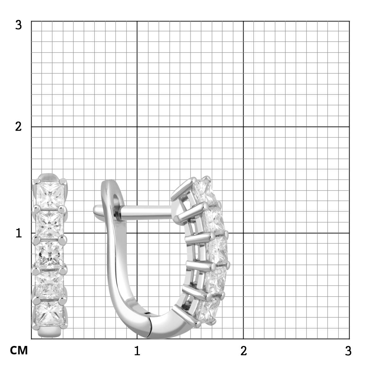 Серьги из белого золота с бриллиантами (044922)