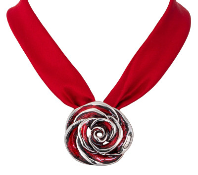 Колье из серебра с эмалью и шёлком &quot;Graziella&quot; (044262)