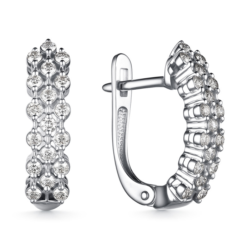 Серьги из белого золота с бриллиантами (060489)