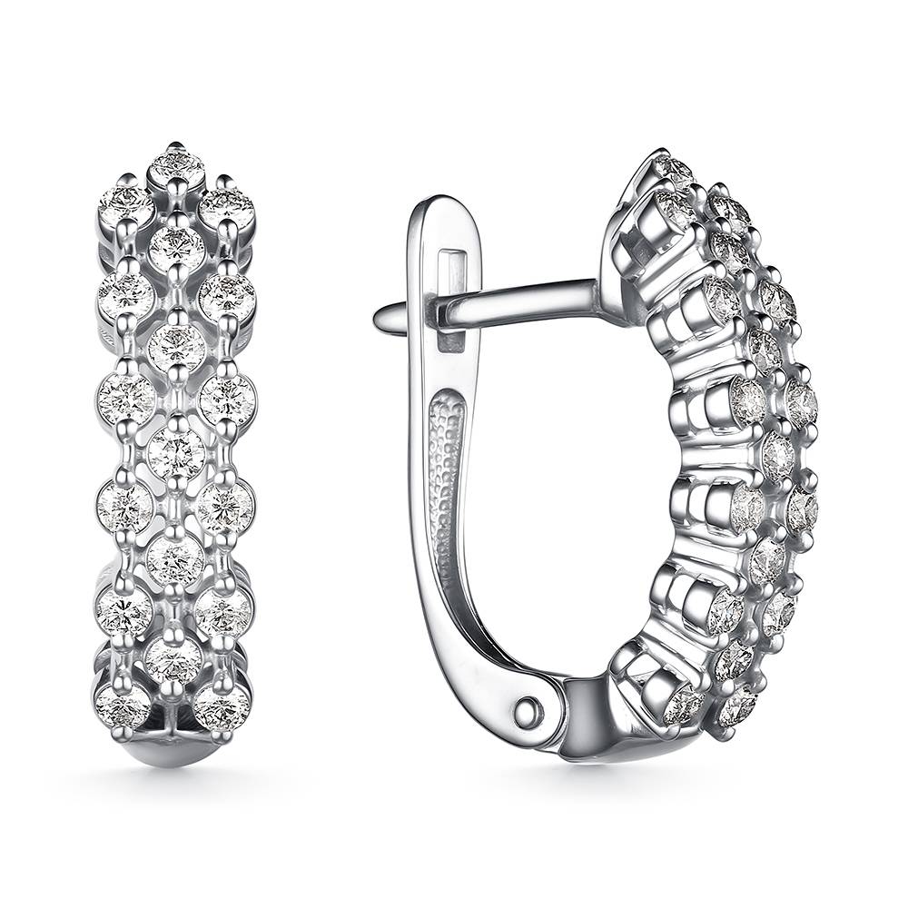 Серьги из белого золота с бриллиантами (060489)