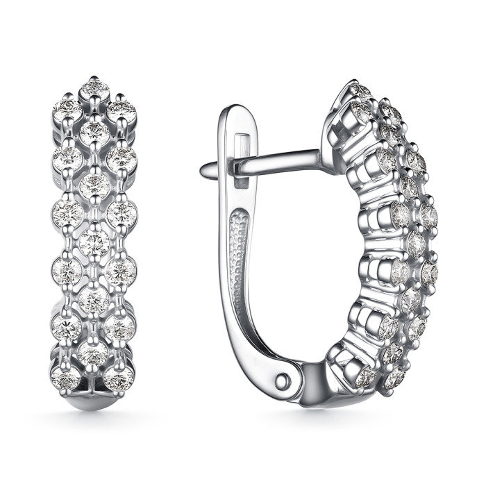 Серьги из белого золота с бриллиантами (060489)