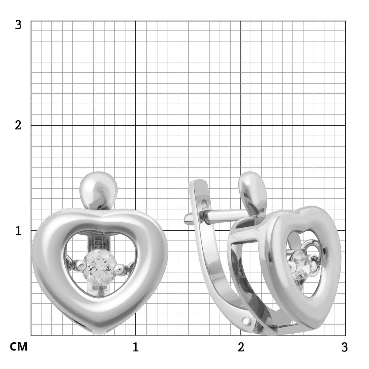 Серьги из белого золота с 
