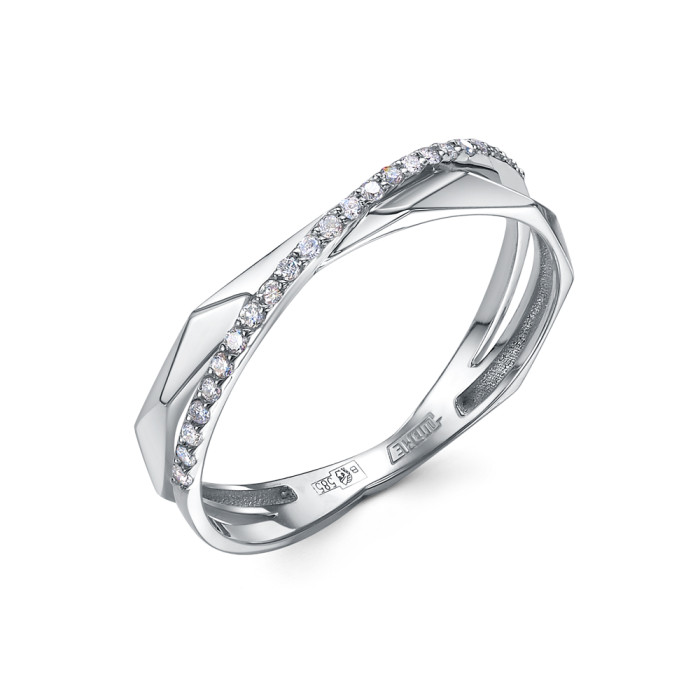 Кольцо из белого золота с бриллиантами (053785)