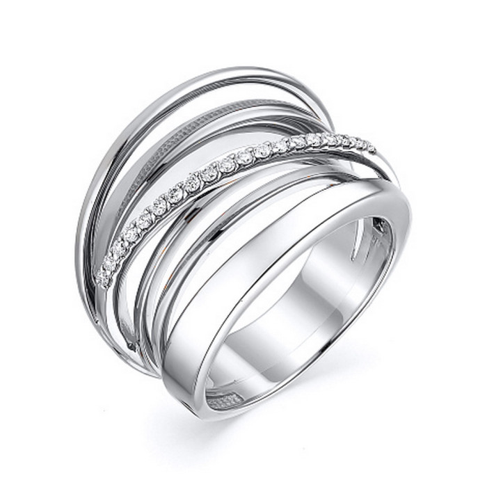 Кольцо из белого золота с бриллиантами (043114)