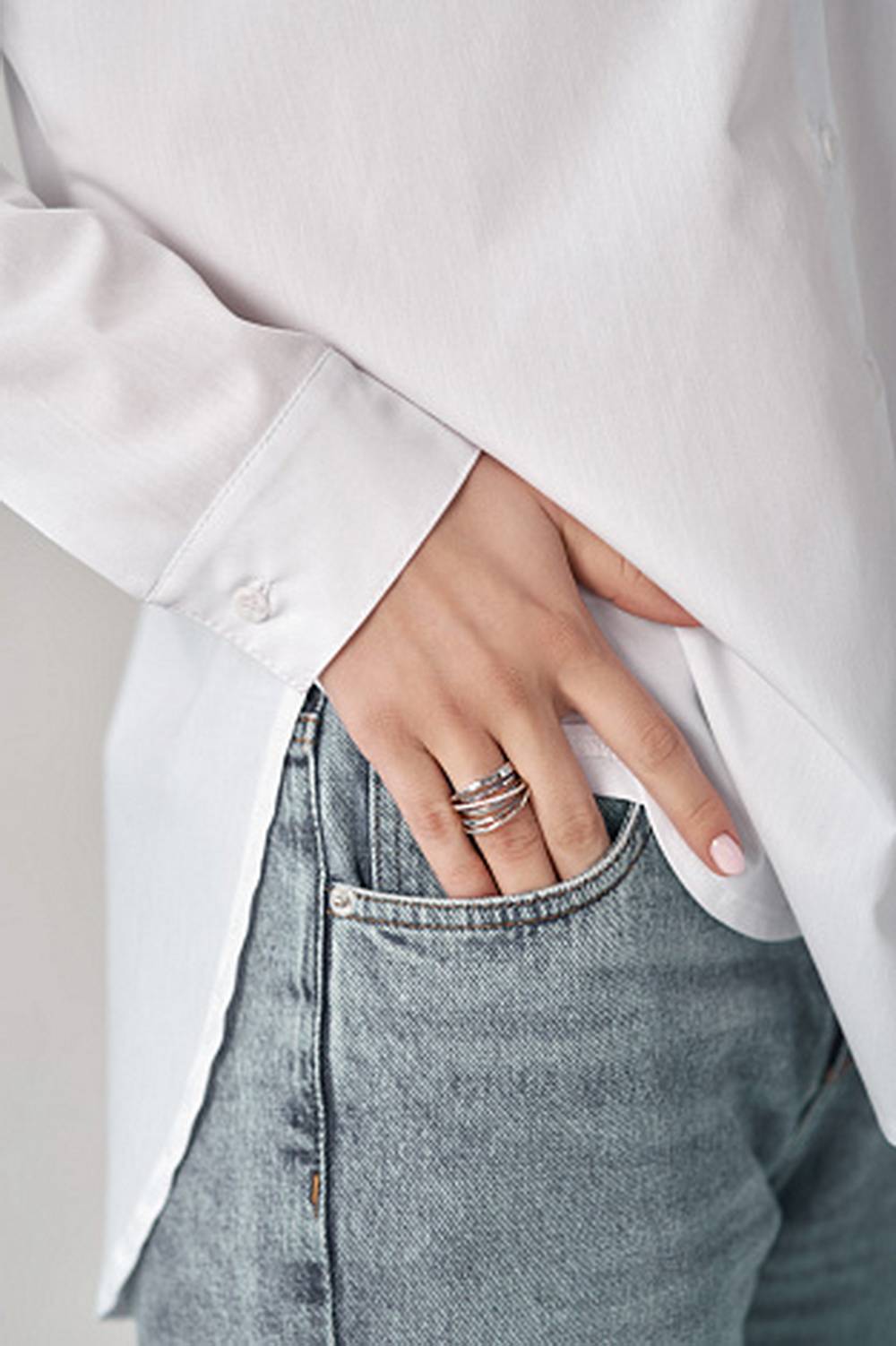 Кольцо из белого золота с бриллиантами (043114)