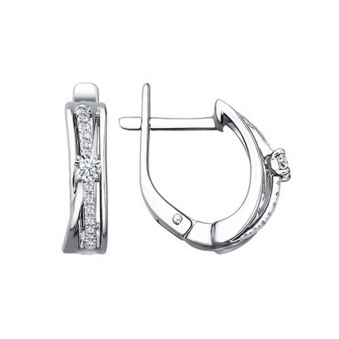 Серьги из белого золота с бриллиантами (027037)