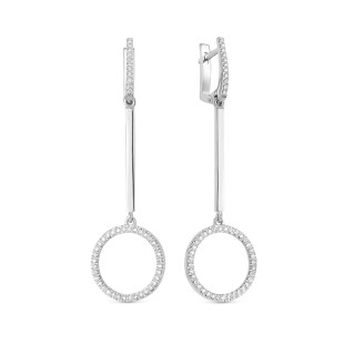 Серьги из белого золота с бриллиантами (043070)