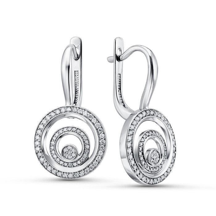 Серьги из белого золота с бриллиантами (056120)