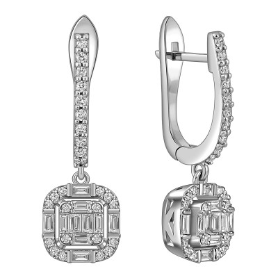 Серьги из белого золота с бриллиантами (055584)