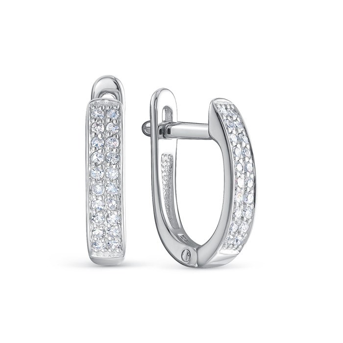 Серьги из белого золота с бриллиантами (053937)