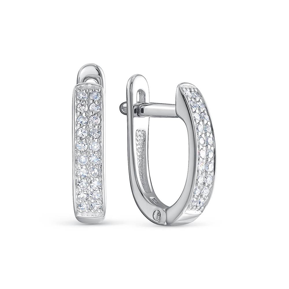 Серьги из белого золота с бриллиантами (053937)