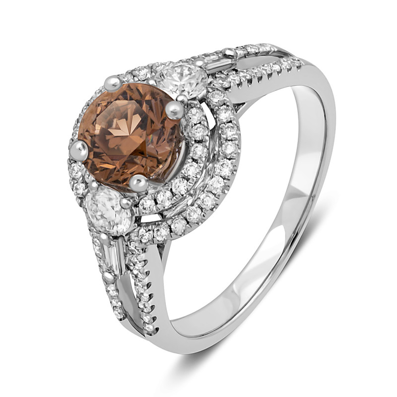 Помолвочное кольцо из белого золота с бриллиантами (049023)