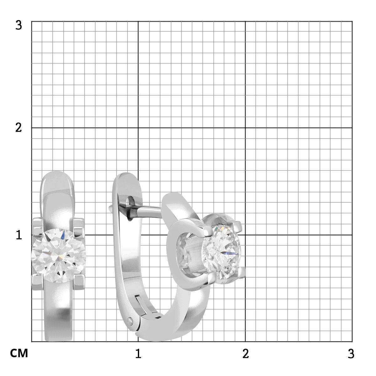 Серьги из платины с бриллиантами (044337)
