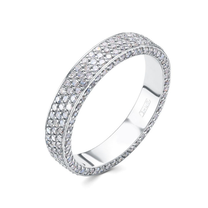 Обручальное кольцо из платины с бриллиантами (051389)