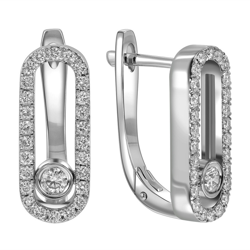 Серьги из белого золота с бриллиантами (062548)