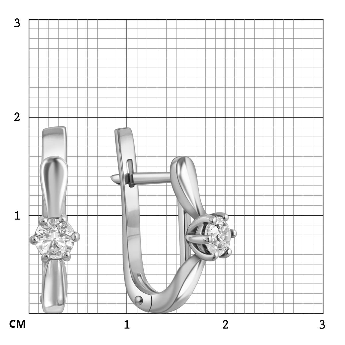 Серьги из белого золота с бриллиантом (028167)